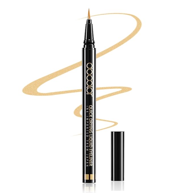 docolor Waterproof Eyeliner Pen Super Slim Liquid Eyeliner Eye Liner Gel (Gold)