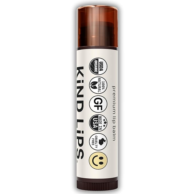 Kind Lips Georgia Peach Lip Balm Single Tube | Organic Lip Balm for Dry Lips | Natural Moisturizing Lip Care | Gluten Free | Made in USA