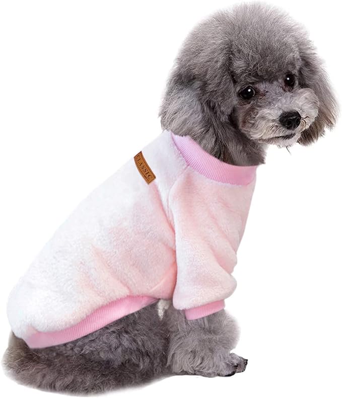 Jecikelon Pet Dog Clothes Dog Sweater Soft Thickening Warm Pup Dogs Shirt Winter Puppy Sweater for Dogs (Z01-Pink, XX-Small)