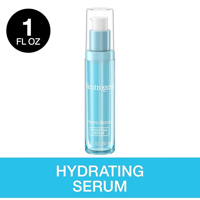 Neutrogena Hydro Boost Hydrating Hyaluronic Acid Face & Neck Serum, Fast-Absorbing Daily Facial Moisturizer with Purified Hyaluronic Acid for Hydrated Skin, Oil-Free & Non-Comedogenic, 1 fl. oz