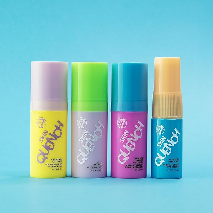 W7 Skin Quench Cuties Skincare Mini Set - Travel Size Hydrating Skincare Minis - Moisturizing Skincare