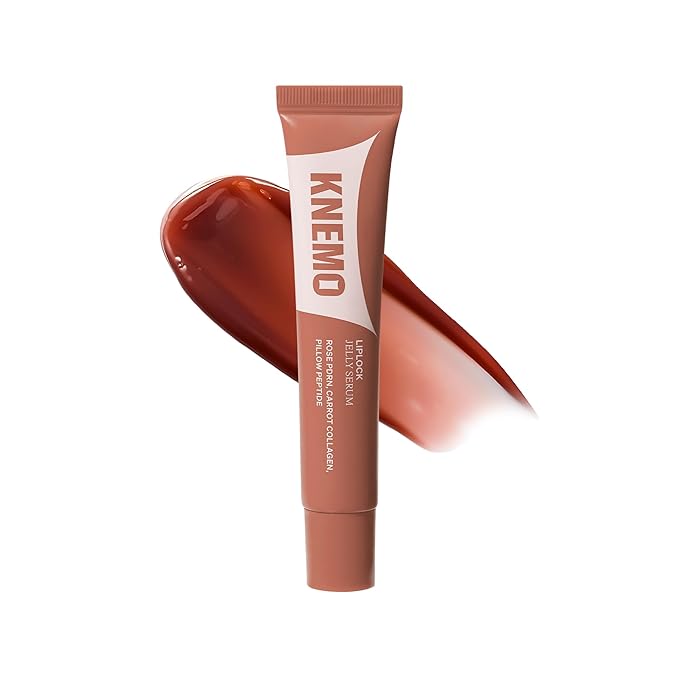 LipLock – Moisturizing K-beauty Vegan Lip Balm & Serum for Dry, Chapped Lips, Glossy Overnight Lip Mask with Rose PDRN, Carrot Collagen & Pillow Peptides (Pink Flan – Warm Taupe Tint)