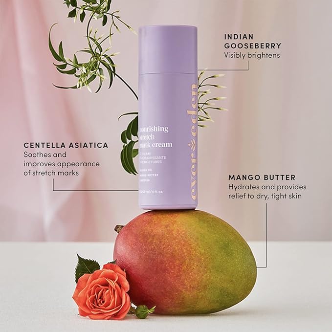 Evereden Golden Belly Serum, 1.7 fl oz. & Nourishing Stretch Mark Cream 4.0 fl oz. | 2 Item Bundle Set | Maternity Skincare