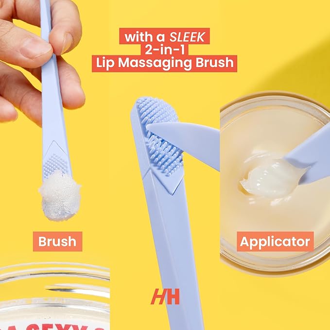 100% Natural Lip Scrub and Lip Mask Vegan Conditioning Coconut Lip Exfoliator - Gentle Exfoliant Sugar Lip Polish Lip Exfoliator Scrubber for Chapped and Dry Lips (Original 3pc Set)