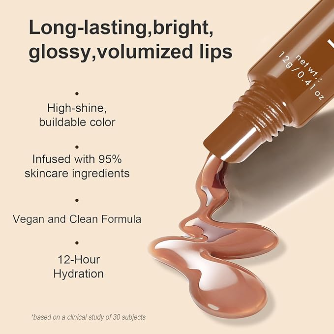Deep Hydrating Lip Butter Balm - Hydrating Lip Treatment with Glossy Finish, Shea Butter, Vitamin E, Peptides & Hyaluronic Acid - Vegan, Non-Sticky, Lip Care - 2 Pack (Vanilla Beige-Unscented)