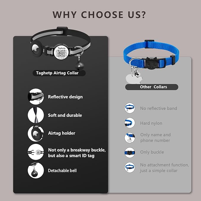 2 Pack Cat Collar Airtag Holder with Bells, Kitten with Apple Airtag Holder for Cats with Smart ID tag QR Code,Adjustable Reflective Cat Collar with Breakaway Buckle for Girl Boy Cats(Orange)