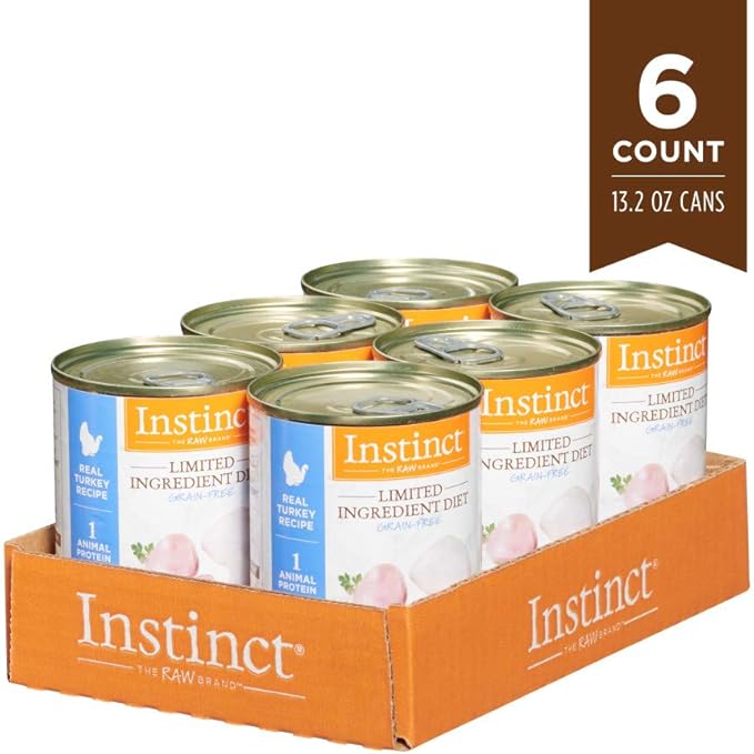 Instinct Limited Ingredient Diet, Wet Canned Dog Food, Grain Free - Real Turkey, 13.2 Ounce (Pack of 6)