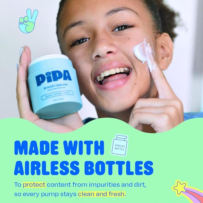 Pipa Skincare Daily Glow Bundle for Kids & Tweens – Smooth Operator Moisturizer, Squeaky Clean Cleanser & Cute Pouch for Gentle, Hydrating, and Effective Daily Skincare - Kids Skin Care Gift Set