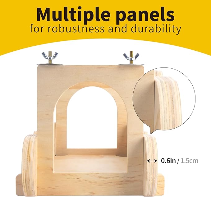 Chinchilla Suspension Bridge Wooden,Small Animals Wooden Bridge and Platform,Chinchilla Habitat Toys for Squirrel Hamster Ferret Guinea Pig Sturdy Easy to Clean