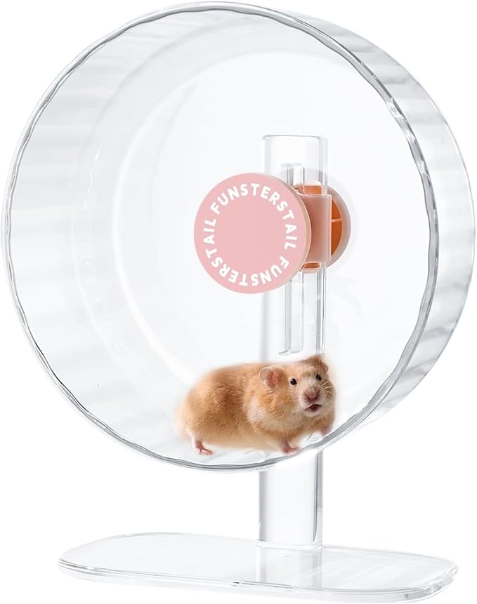 Super Silent Hamster Wheel 12 Inch, Magnetic Large Rat Wheel for Chinchilla, Gerbil, Guinea Pig, Cat, Mouse, Sugar Glider and Dwarf, Syrian Hamster Accessories (Peach Pink)