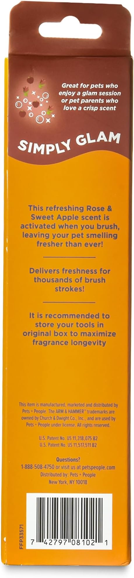 Arm & Hammer Deodorizing Pin & Bristle Dog Grooming Brush with Fragrance Transfer Technology – Scented 2-in-1 Dog Brush for Detangling & Shedding, Pet Brushes for Dogs, Sweet Apple & Rose Scent