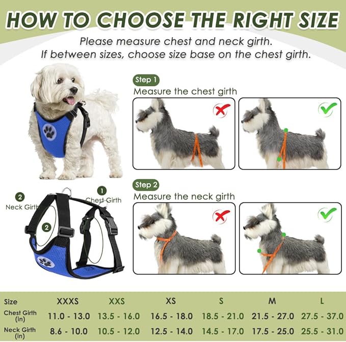 SlowTon Dog Seat Belt Harness for Car, Dog Car Harness Adjustable Mesh Breathable & Dog Seatbelt Safety Tether with Elastic Bungee for Small Medium Large Pets(Blue, Single Clip, S)