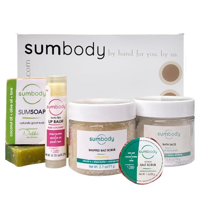 Sumbody USA Made Mini Self Care Gift Set - (6pcs) Men, Women, Teens, All Natural Aromatherapy Body Care Set Skin Care Box, Spa Baskets, Relaxation, Pampering, Christmas Holiday Appreciation Gifts