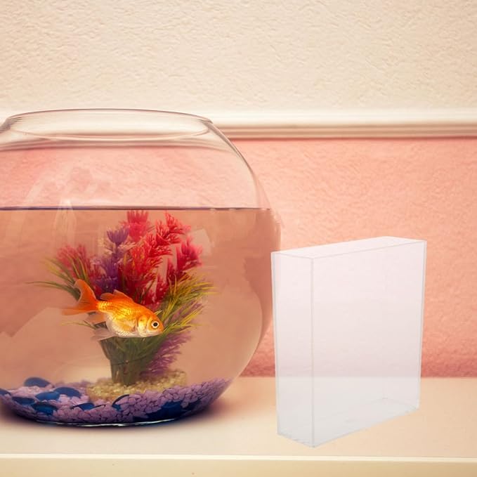 Kisangel Portable Transparent Fish Viewing Box 4.92X4.33X1.5In Lightweight Betta Fish Breeding Container for Aquarium Desktop Observation