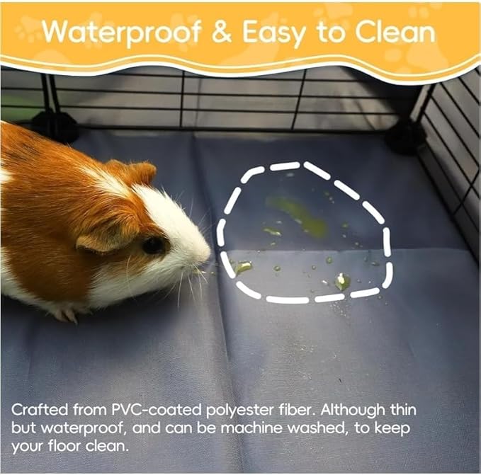 CHEGRON Portable Guinea Pig Cages with Liner & C&C Grids Rabbit Cages Small Animal Cage PVC Bottom Small Animal Playpen for Rabbit Bunny Hedgehog Chinchilla 12PCS Metal Grids 48"x24"x12"