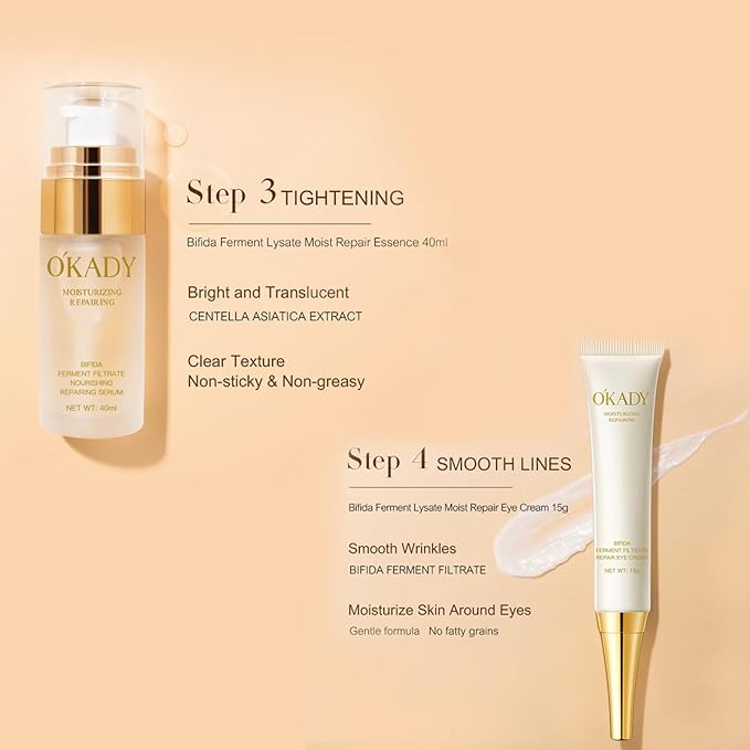 O'KADY Bifida Ferment Lysate Moist Repair Set Skincare set with Bifidobacterium fermentation decomposition ingredients for moisturizing nourishing making the skin soft smooth men's skincare