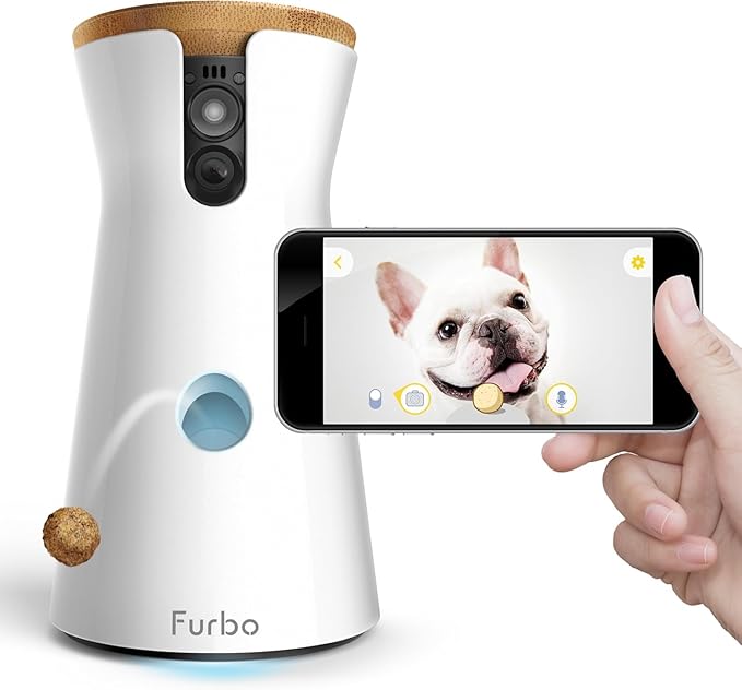 Furbo Dog Camera: Treat Tossing, Full HD Wifi Pet Camera and 2-Way Audio, Designed for Dogs, Compatible with Alexa (As Seen On Ellen)