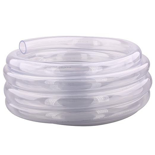DERNORD PVC Tubing 1"ID X 1 1/4"OD Flexible Clear Vinyl Hose 25 Feet for Food Grade