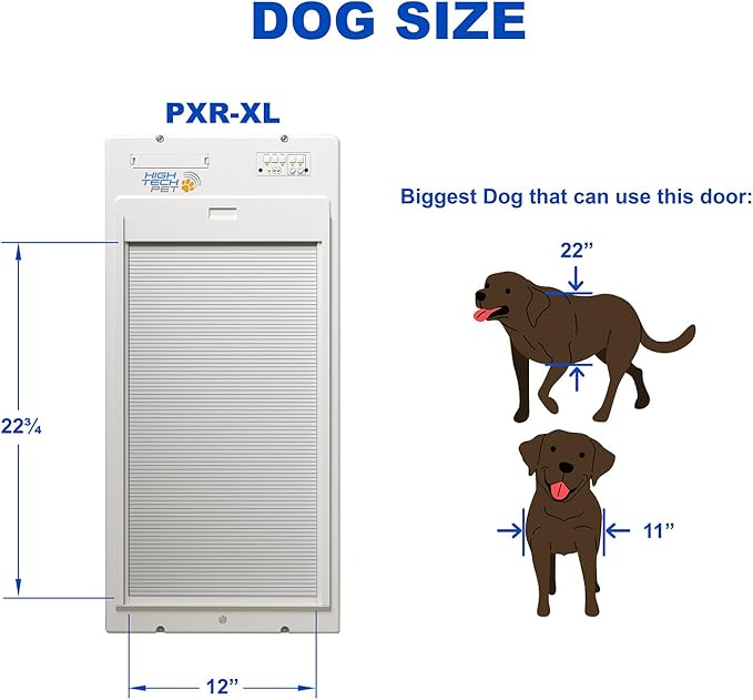 Power Pet Automatic ROLL UP Door by High Tech Pet Brand - Motorized Panel Rolls Up - Pet Operated - Remote App Control - 24/7 Exit & Entry Timers (Patio Tall - 92½-96, X-Large)