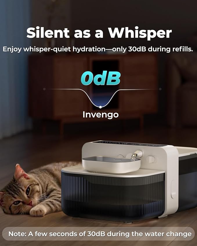 No-Filter Wireless Cat Water Fountain, 3.5L Stainless Steel Pet Fountain for Cats & Dogs – Wastewater Separation, Auto Refill, Ultra-Quiet 3000mAh Battery, Indoor Smart Water Dispenser