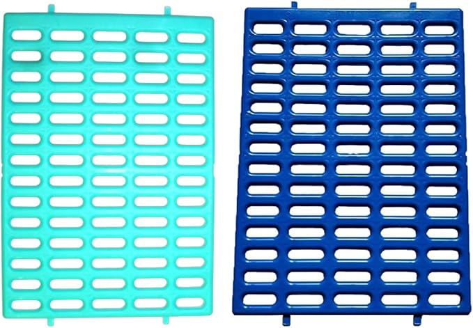 Saguaro Acres Rabbit and Small Animal Cage Resting Mat for Wire Floored Cages 2 Pack (Blue & Teal)