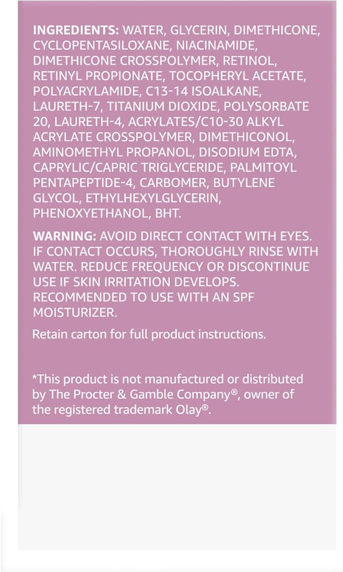 Amazon Basics Retinol Under Eye Cream, Fragrance Free, Reduces Fine Lines, Night Treatment, 0.5 Ounces, 1-Pack