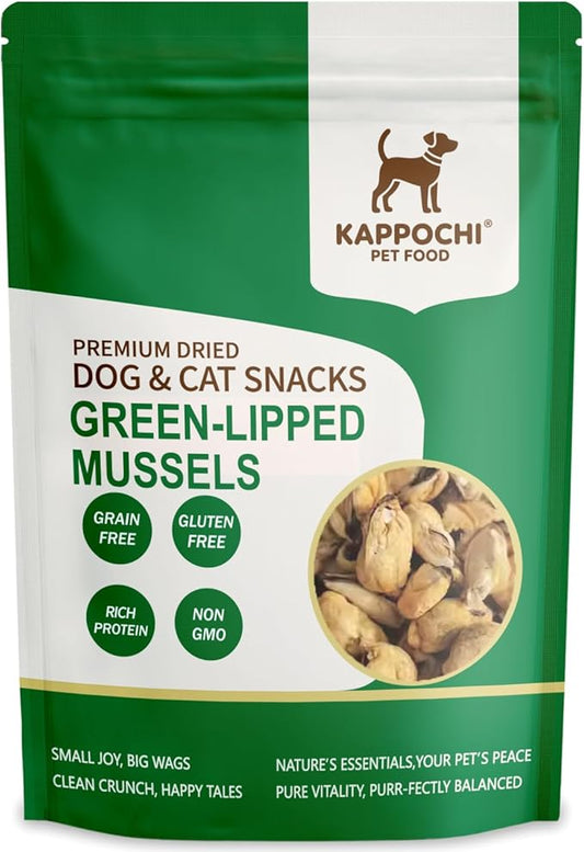 Freeze-Dried Green-Lipped Mussels Cat Dog Treats, 1.76oz(50.0g), 100% Single Ingredient High Protein Training Treats, Rich in Omega, Natural & Raw, No Additives, Grain Free, Gluten Free
