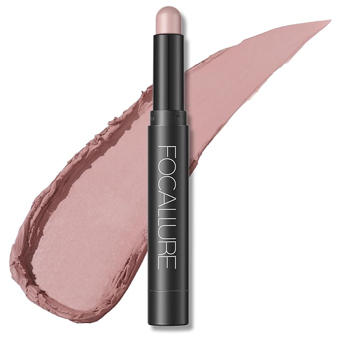 FOCALLURE Shimmer and Matte Cream Eyeshadow Stick,Smooth Brilliant Eye Brightener Pencil for Women,Long Lasting Waterproof Eye Shadow and Liners Makeup,#50 Memory
