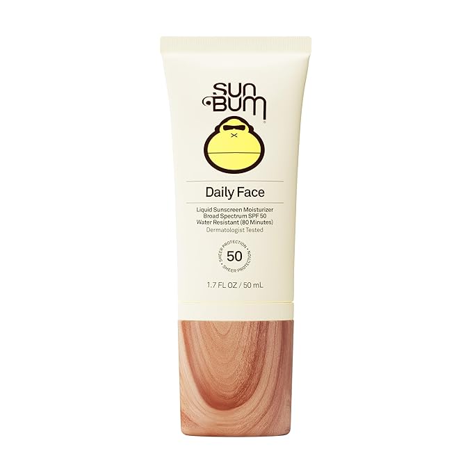 Sun Bum Daily SPF 50 Face Sunscreen Lotion - Broad Spectrum Moisturizing Facial Sunscreen with Vitamin E - Vegan and Hawaii 104 Act Compliant (Without Octinoxate & Oxybenzone) - Travel Size 1.7 oz