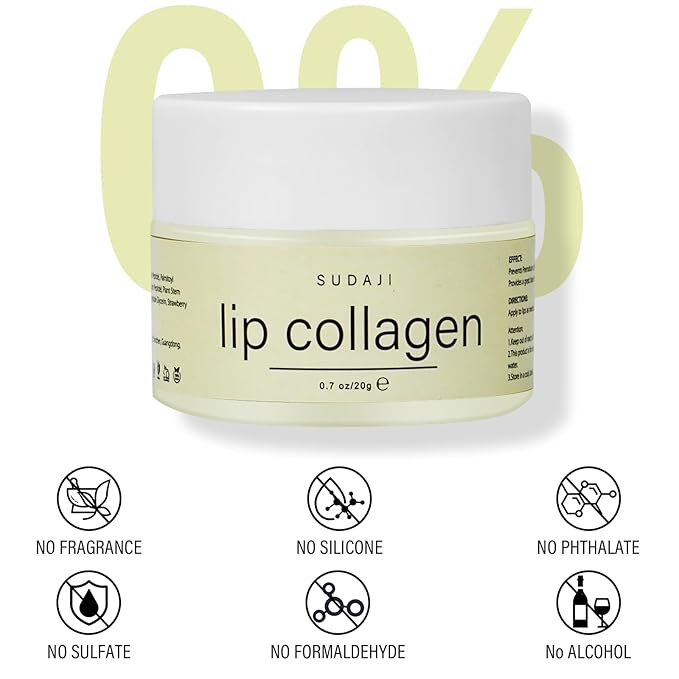 Lip Collagen + Peptide 0.7oz, Collagen Lip Mask with Vitamins E, A -Lip balm to Nourish & Hydrate Lips, Lip Moisturizer for Gentle exfoliating (Coconut)