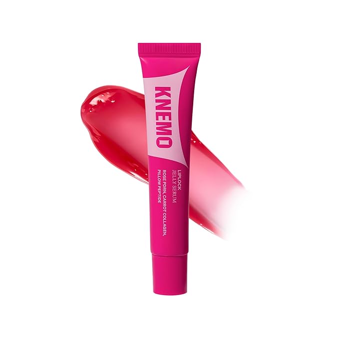 LipLock Jelly Serum, Korean Skincare for Dry Lips, Long-Lasting, Hydrating, Plumping, Glossy Mask with Rose PDRN, Carrot Collagen, Pillow Peptide, Moisturizing Tinted Lip Balm. (Grape Crush)