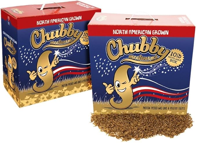 Chubby North American Grown Dried Mealworms | 20?lbs | Non-GMO High-Protein Treats for Chickens, Ducks & Wild Birds – Sustainable Chicken Feed