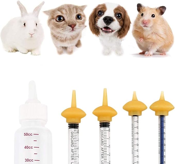 Pet Feeding Bottle and Syringes with Nipples for Small Cat Dog Animals (Model 1)