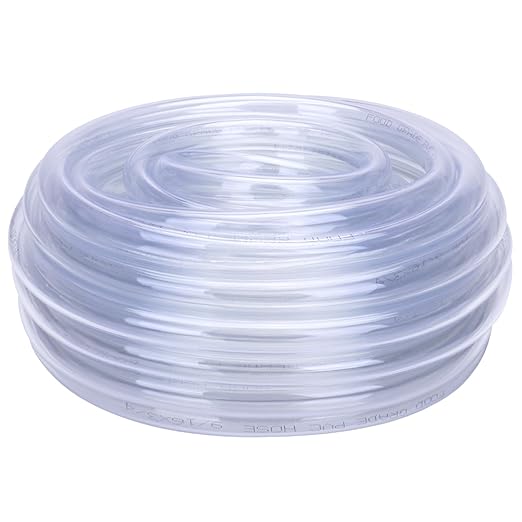 DERNORD PVC Tubing 9/16"ID X 3/4"OD Flexible Clear Vinyl Hose 50 Feet for Food Grade