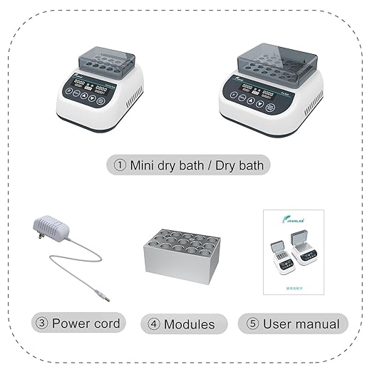 JOANLAB Lab Dry Bath Incubator Digital Laboratory Thermostatic Block Heater with 35 x 1.5ml Heating Block Programmable with Single Heating Function)
