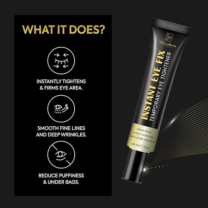 Temporary Instant Eye Tightener Cream: Reduces Eye Bags, Puffiness, Smooths Wrinkles, Fine Lines – Anti-Aging Formula,Temporarily Firms, Lifts & Smooths Under Eye & Face Area – 1 oz