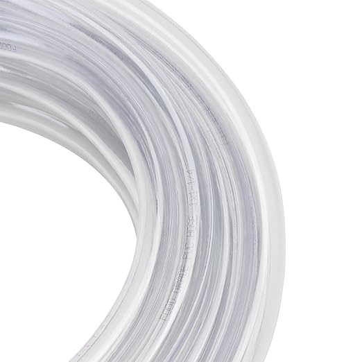 DERNORD PVC Tubing 1"ID X 1 1/4"OD Flexible Clear Vinyl Hose 50 Feet for Food Grade