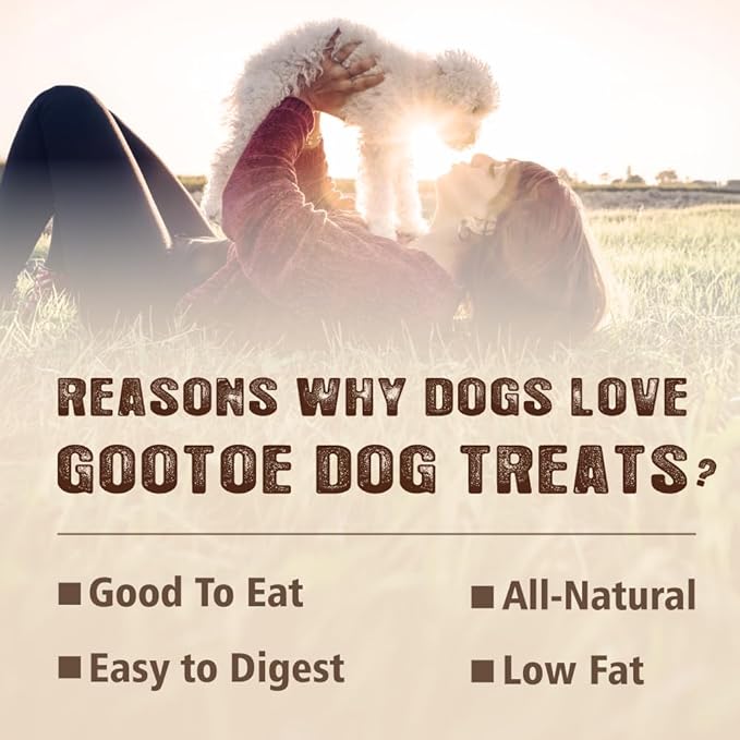 Gootoe Buffalo Dog Treats, Buffalo Bites Bone Shaped 8oz - Natural Low-Fat Chews for Training & Rewards, Limited Ingredient, Resealable Bag, Perfect for Small Dogs & Puppies