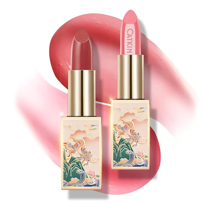 CATKIN Lip Balm Color Tinted Changing Lipstick Ultra Hydrating Lip Moistrurizer Lip Care with Vitamin E Nourishing For Cracked & Dry Lips 0.12 oz 2pcs (06+16)