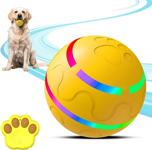 Smart Interactive Dog Ball, Interactive Dog Toys with Remote Control, Automatic Moving Pet Ball for Medium and Large Dogs, TPU Material, Rechargeable Vibrating Bouncing Pet Toy