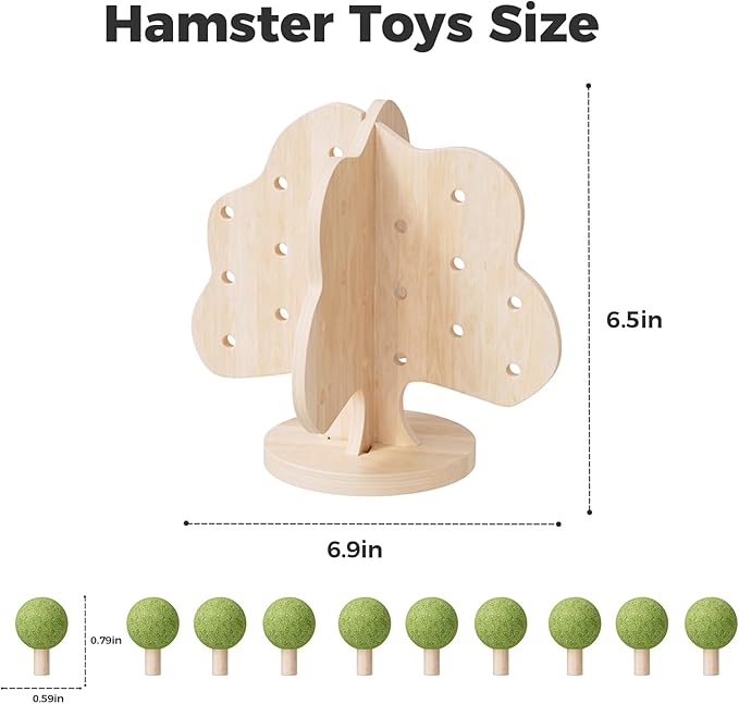 mini&moe Hamster Chew Toys – Guinea Pig Toys Enrichment for Teeth Natural Edible Interactive Rabbit Chew Treats for Gerbils, Bunny, Chinchilla