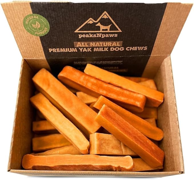 peaksNpaws Yak Cheese Himalayan Dog Chews with Pumpkin, High Protein, Natural Dog Treats, Dog Chew Sticks for Aggressive Chewers, Long Lasting Treat for Small, Medium & Large Dogs, 3 Chews