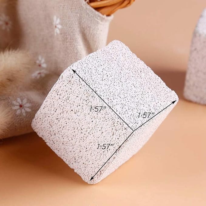 Hamiledyi Hamster Chew Toy Lava Teeth Grinding Square Stone for Hamsters Chinchillas and Rabbits Mineral Stone Calcium Chew Toy for Small Animal(Pack of 10)