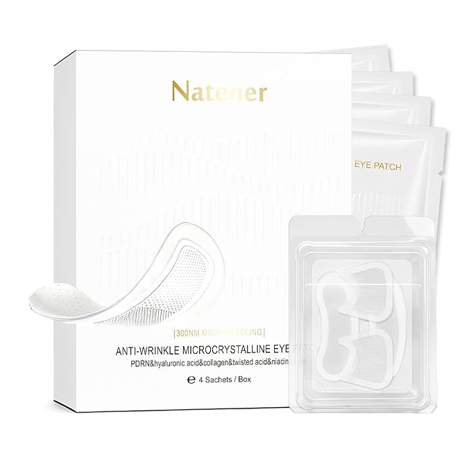 PDRN 4 pairs Micro Eye Patches + 4 pairs Crows Feet Wrinkle Patches, Under Eye Patches for Puffy eyes, Dark Circles & Wrinkle | Hyaluronic, Kojic Acid, Collageen, Peptides, VC, Niacinamide