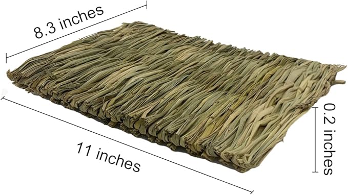 Rabbit Grass Mats,Bunny Grass Mat,Woven Straw Mat Bed Rabbits Hay Mat Sleeping Bunny Natural Handcrafted Woven Bed Nesting and Toys for Guinea Pig Hamster Chinchilla Squirrel(6 PCS)