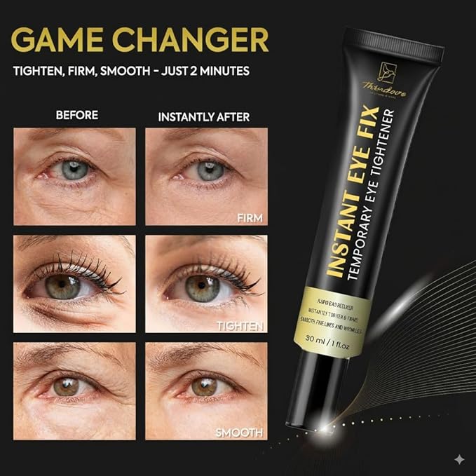 Temporary Instant Eye Tightener Cream: Reduces Eye Bags, Puffiness, Smooths Wrinkles, Fine Lines – Anti-Aging Formula,Temporarily Firms, Lifts & Smooths Under Eye & Face Area – 1 oz