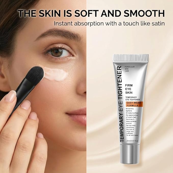Perfection Eye Tightener Cream, Instant Firming Lifting Eye Cream for Wrinkles, Puffiness & Fine Lines, Gentle Skin Care All Skin Types-White-(2PCS with 2 Brushes)