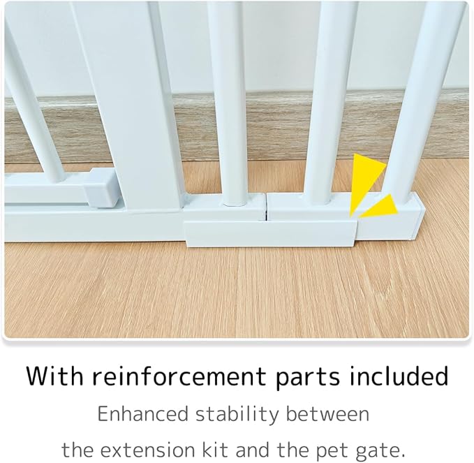Lumizone Extra Tall Cat Gate Extension Kit 55.12" High Pressure Mounted 2025 New 16.73" Extra Wide 1.37" Gap No Drilling Tall Pet Gate for Dogs (White, 55.12" H x 16.73" W, Extension)