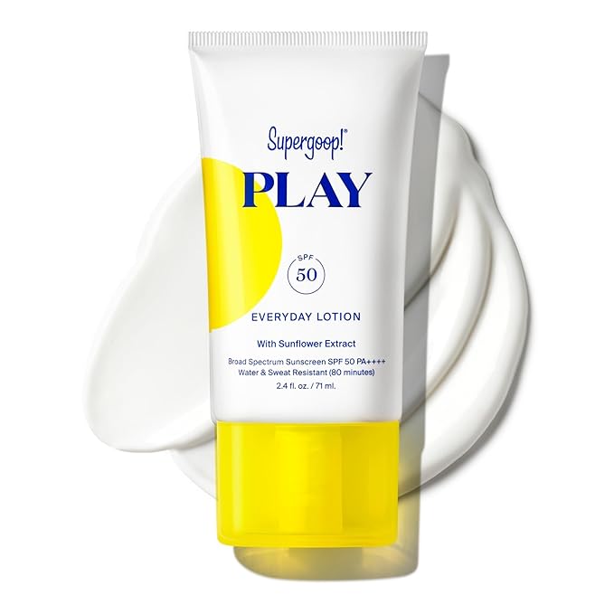 Supergoop! PLAY Everyday Lotion SPF 50 - Broad Spectrum Body & Face Sunscreen - Great for Active Days - Fast Absorbing, Water & Sweat Resistant - 2.4 fl oz