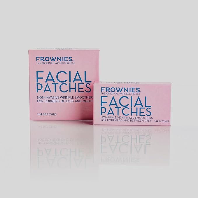 Frownies Forehead and Between the Eyes Wrinkle Patches - Hypoallergenic Facial Patches to Smooth & Soften Forehead Wrinkles & Eleven Lines - For Overnight Use, 144 Patches